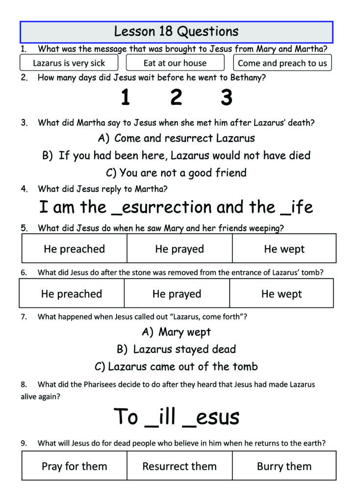 Raising Lazarus (CSSA Primary Stage 4 Lesson 18) – Magnify Him Together